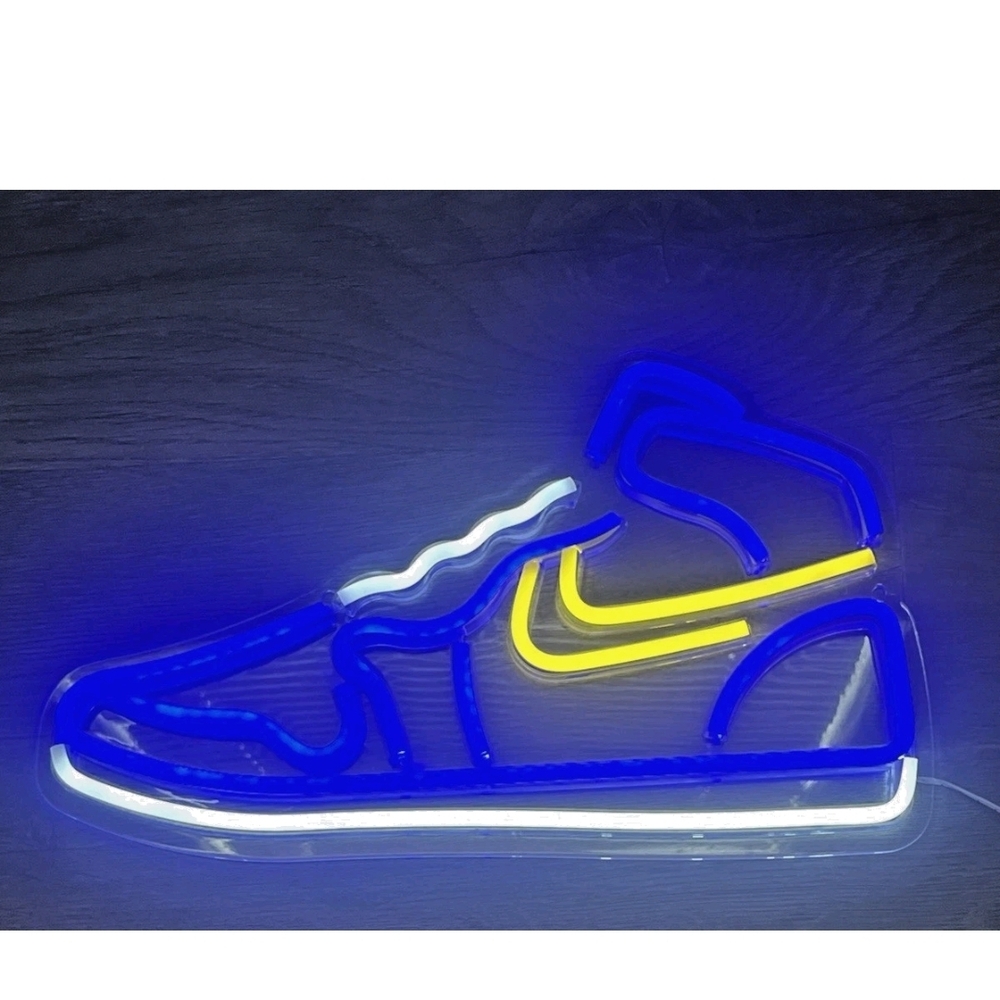 Nike Blue‎ and Yellow Neon Sneaker Outline